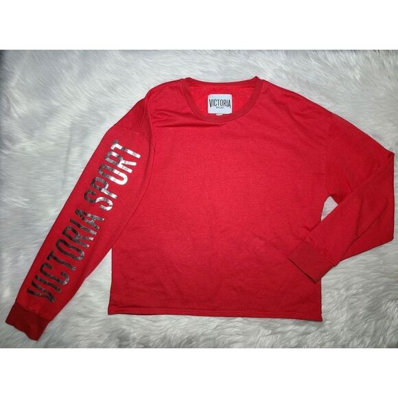 Victoria's Secret Sport|Red Logo Crewneck Long Sleeve Sweatshirt, SMALL - Picture 1 of 9